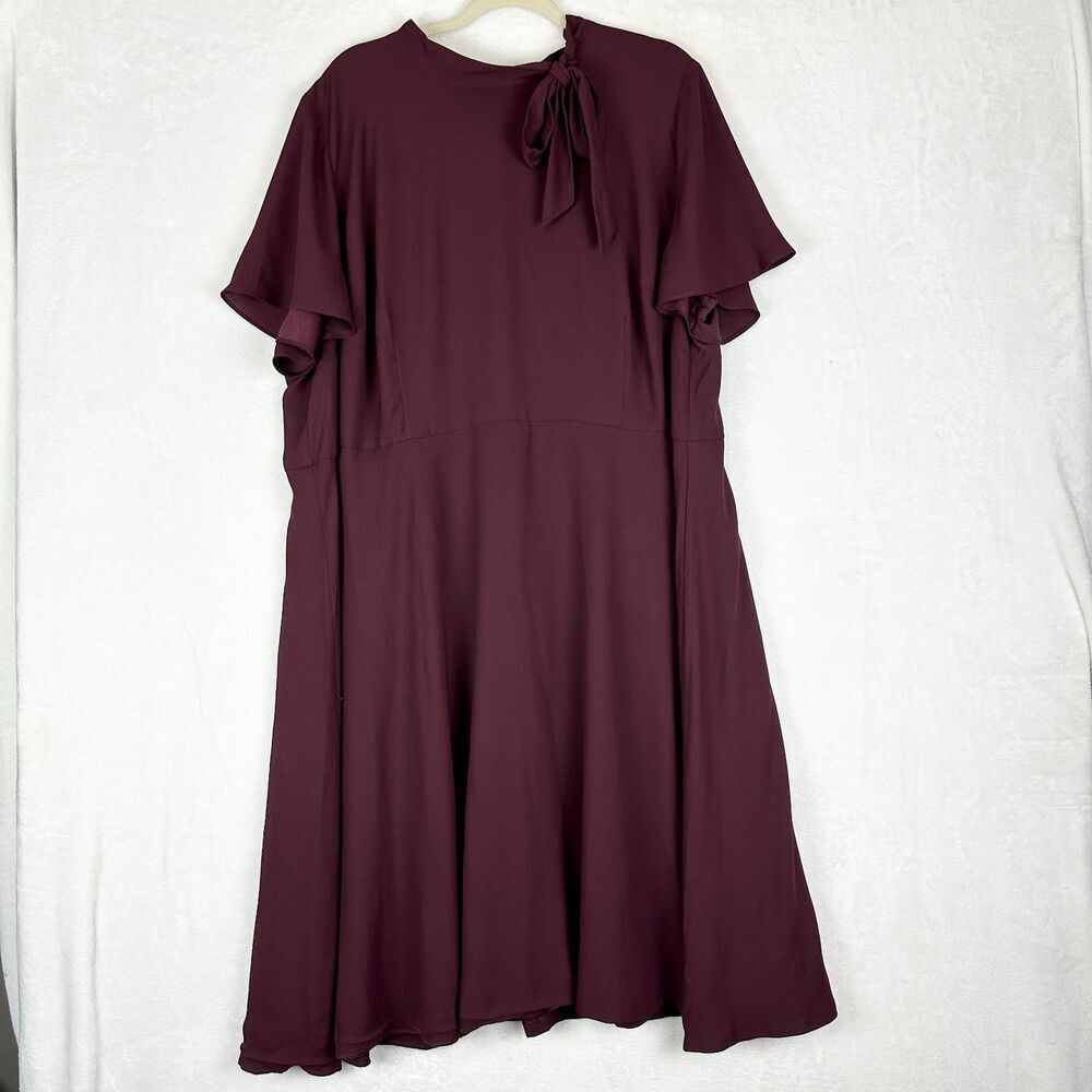 Talbots RSVP Hadley Crepe Fit & Flare Dress Size 22W NWT Flutter Sleeve Flaw - Picture 3 of 9